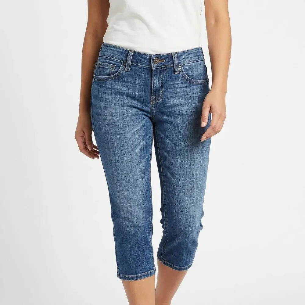 Guess A6140 Cotton Blend Blue Capri Stretch Jeans Women Size 23